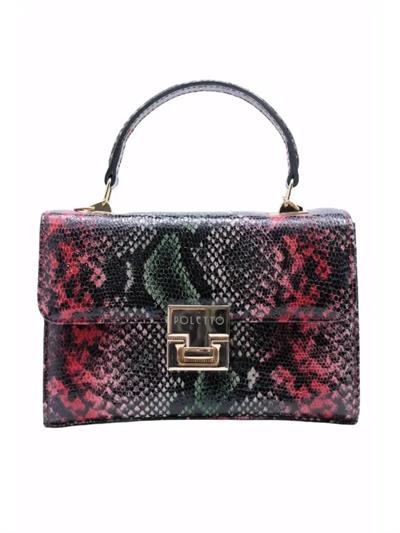 POLETTO  HAKİKİ DERİ KIRMIZI YESIL Çanta EL Tutmalı CNT 757 V5