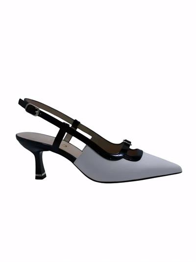 POLETTO  HAKİKİ DERİ KREM-SIYAH Ayakkabı Stiletto 9841 110