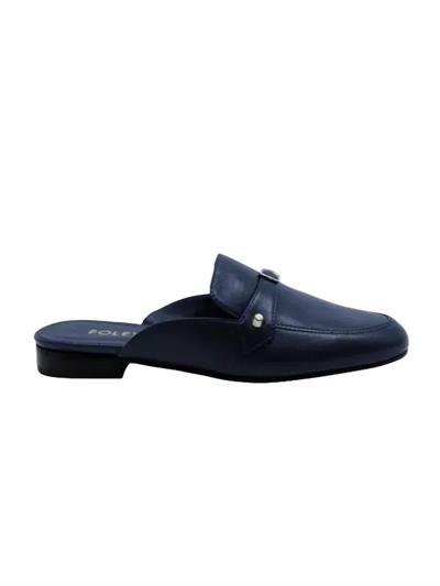 POLETTO  HAKİKİ DERİ LACIVERT Babet Terlik 69 11