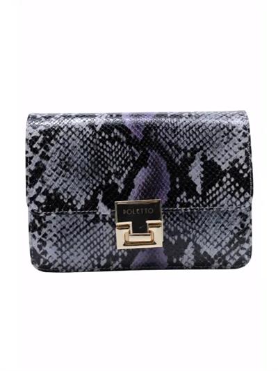 POLETTO  HAKİKİ DERİ LILA SIYAH Çanta Omuz askılı CNT 802 V1