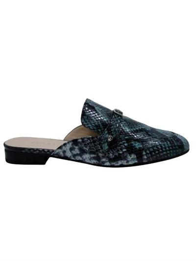 POLETTO  HAKİKİ DERİ MAVI SIYAH Babet Terlik 69 11