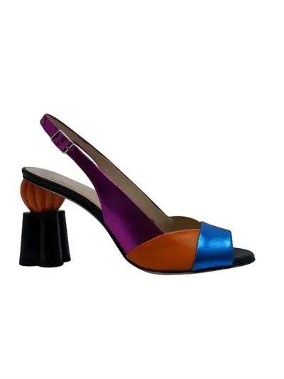 POLETTO  HAKİKİ DERİ SAX MAVI-TURUNCU-FUSYA-SIYAH Sandalet Topuklu 319 255