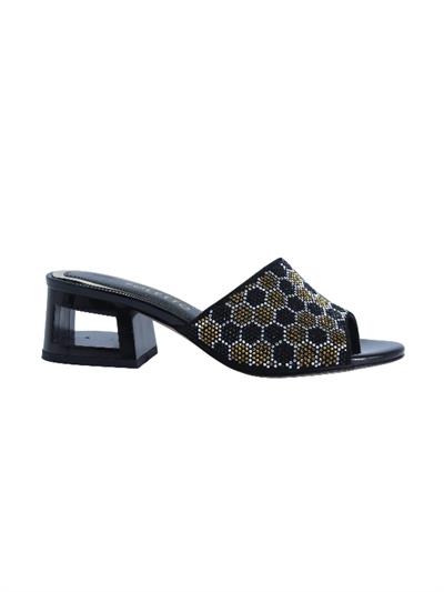 POLETTO  HAKİKİ DERİ SIYAH-ALTIN Terlık Gece/Abiye 169 157 V2