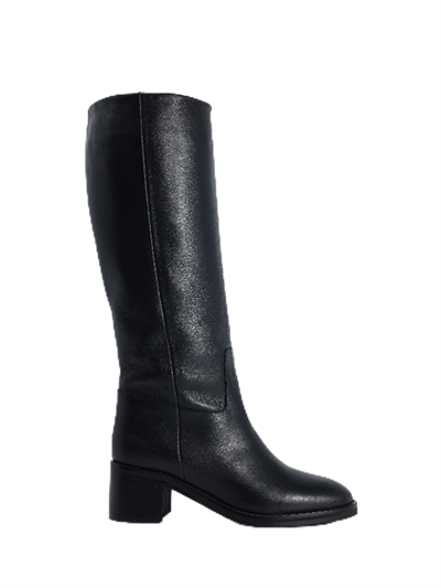 POLETTO  HAKİKİ DERİ SIYAH Çizme Topuklu 4645 24 V2