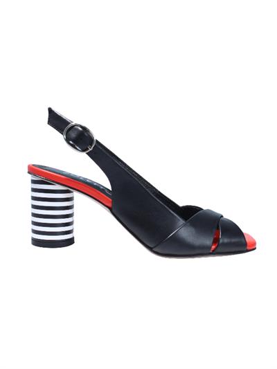 POLETTO  HAKİKİ DERİ SIYAH-NAR Sandalet Topuklu 1918 43