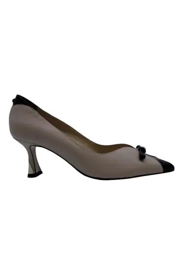 POLETTO  HAKİKİ DERİ SIYAH-NOHUT Ayakkabı Stiletto 9841 115