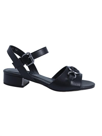 POLETTO  HAKİKİ DERİ SIYAH Sandalet Topuklu 4652 156