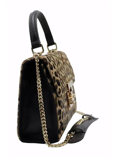 POLETTO  HAKİKİ DERİ TAY LEOPAR-KAHVE Çanta EL Tutmalı CNT 757 V4 TAY