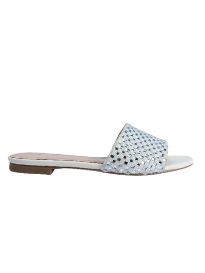 POLETTO  HAKİKİ DERİ /TEKSTİL KREM-GUMUS Terlık Gece/Abiye 0197 369