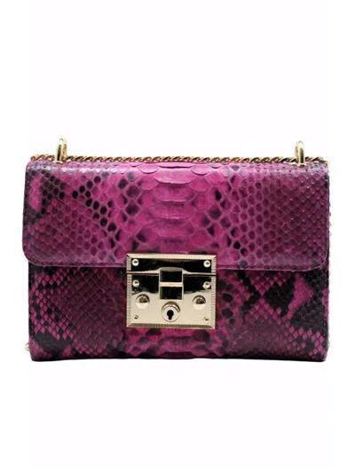 POLETTO  HAKİKİ YILAN DERİ FUSYA Çanta Omuz askılı CNT 757 V1 YLN