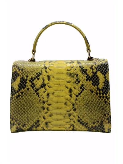 POLETTO  HAKİKİ YILAN DERİ SARI Çanta EL Tutmalı CNT 776 V5 YLN