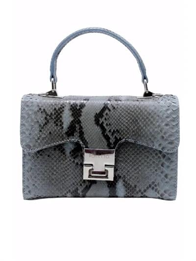 POLETTO  HAKİKİ YILAN/HAKİKİ DERİ BUZ MAVI-MAVI Çanta EL Tutmalı CNT 819 YLN