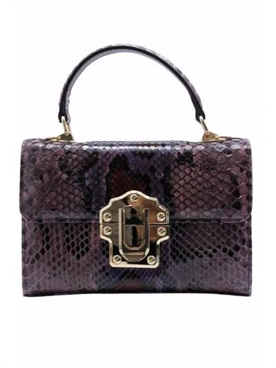 POLETTO  HAKİKİ YILAN/HAKİKİ DERİ KIREMIT-BORDO Çanta EL Tutmalı CNT 820 YLN