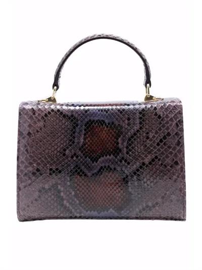 POLETTO  HAKİKİ YILAN/HAKİKİ DERİ KIREMIT-BORDO Çanta EL Tutmalı CNT 814 V2 YLN