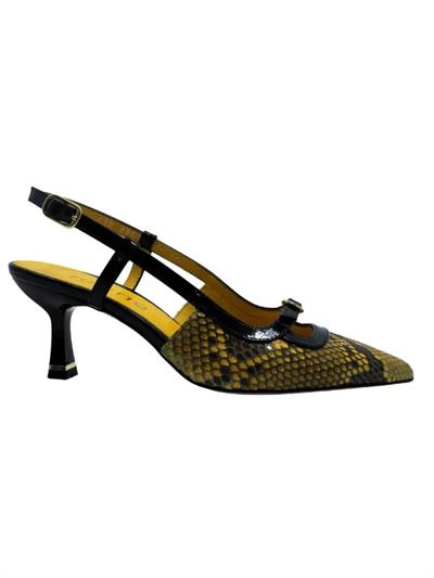 POLETTO  HAKİKİ YILAN/HAKİKİ DERİ SARI-SIYAH Ayakkabı Stiletto 9841 110 YLN
