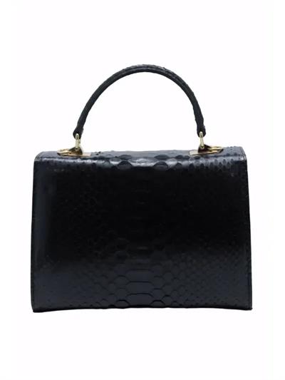 POLETTO  HAKİKİ YILAN/HAKİKİ DERİ SIYAH Çanta EL Tutmalı CNT 814 V2 YLN