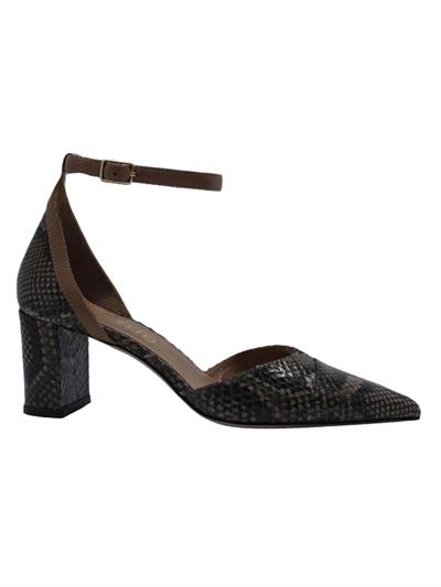 POLETTO  HAKİKİ YILAN/HAKİKİ DERİ VIZON-BISKUVI Ayakkabı Stiletto 9841 114 V1 YLN