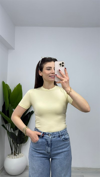 0135 Ultra Esnek Pamuklu Modal Badi Bebe Sarı