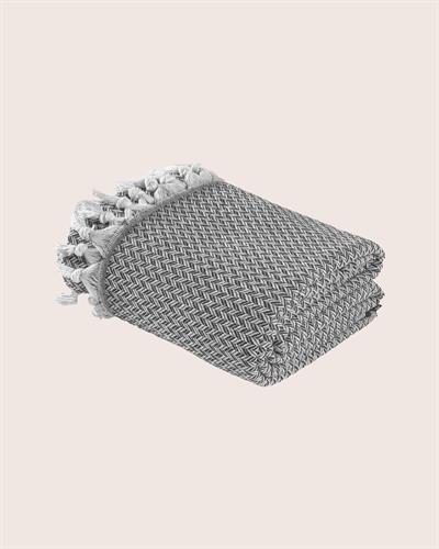 Çift Kişilik Geometrik Desen Çok Amaçlı Pike / Gri