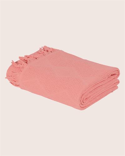 Çift Kişilik Somon Jakar Desen Pamuklu 220x240 cm / 4 Mevsim