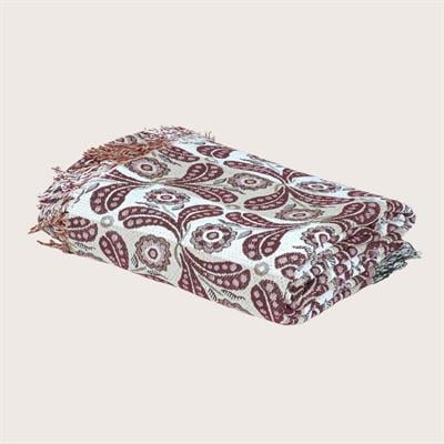 Jakarlı Pamuk Vintage Çok Amaçlı Koltuk Örtüsü 180x220