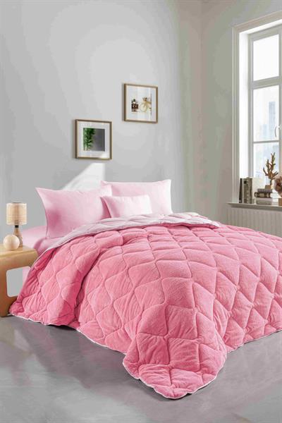 Tek Kişilik Wellsoft Pembe Yorgan Seti /155x215cm