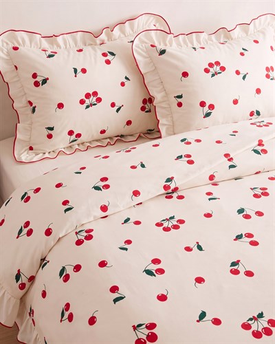 Cherry Premium Fırfırlı Çift Kişilik Nevresim Seti