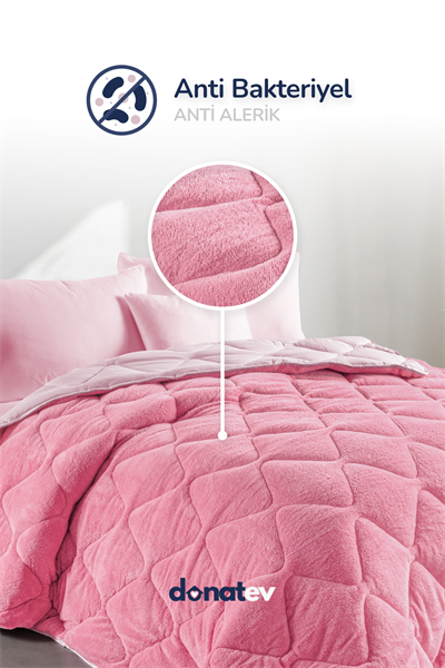 Çift Kişilik Wellsoft Pembe Yorgan Seti /195x215 cm