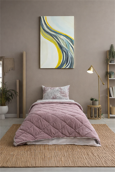 Flora Tek Kişilik Welsoft Yorgan Seti / 155x215 Cm