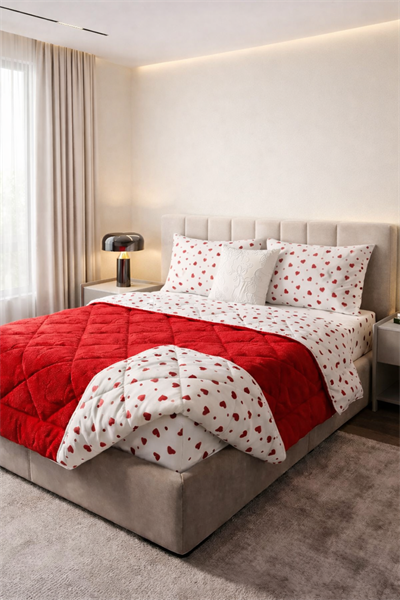 Premium Kalpli Çift Kişilik Wellsoft Uyku Seti 160x200 Lastikli Çarşaflı