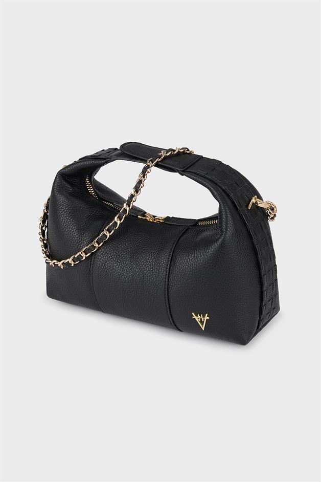 Midi Croissant Black Bag