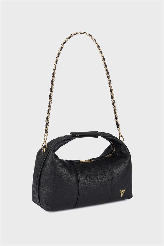 Midi Croissant Black Bag