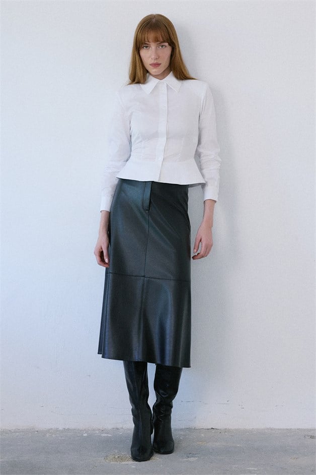 Padded Long Sleeve White Shirt
