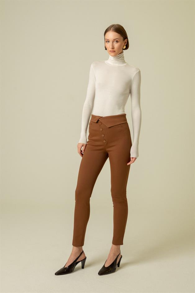 Asimetrik Kahverengi Pantolon