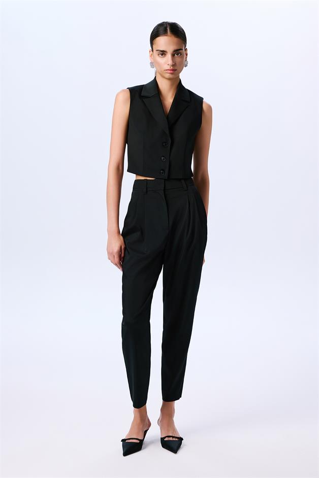Back Transparent Detailed Black Vest  