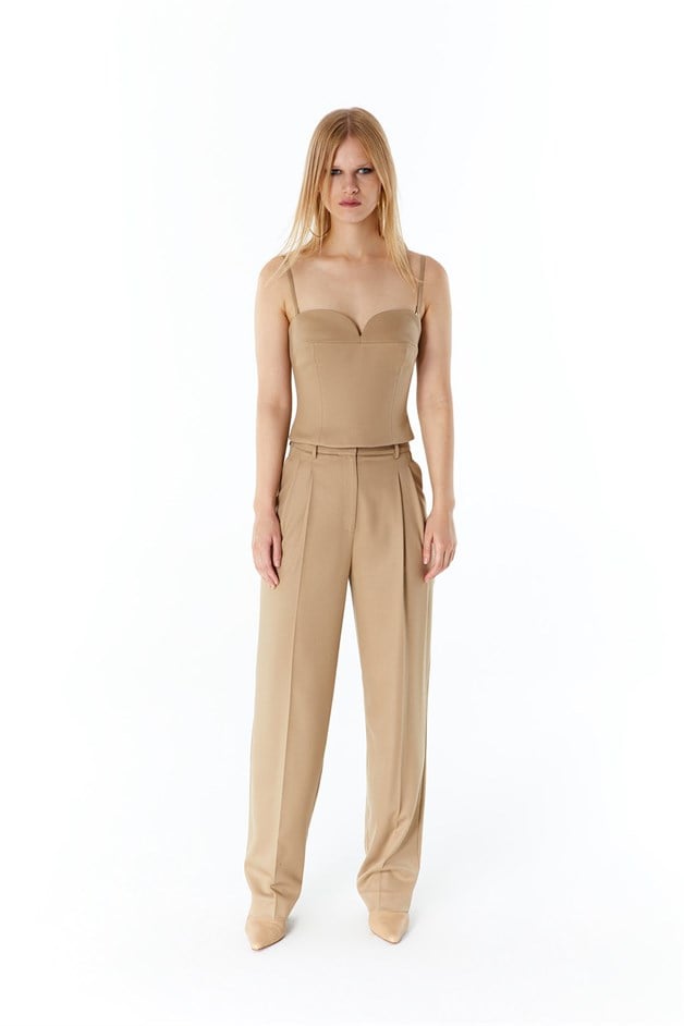 Askılı Camel Büstiyer Top