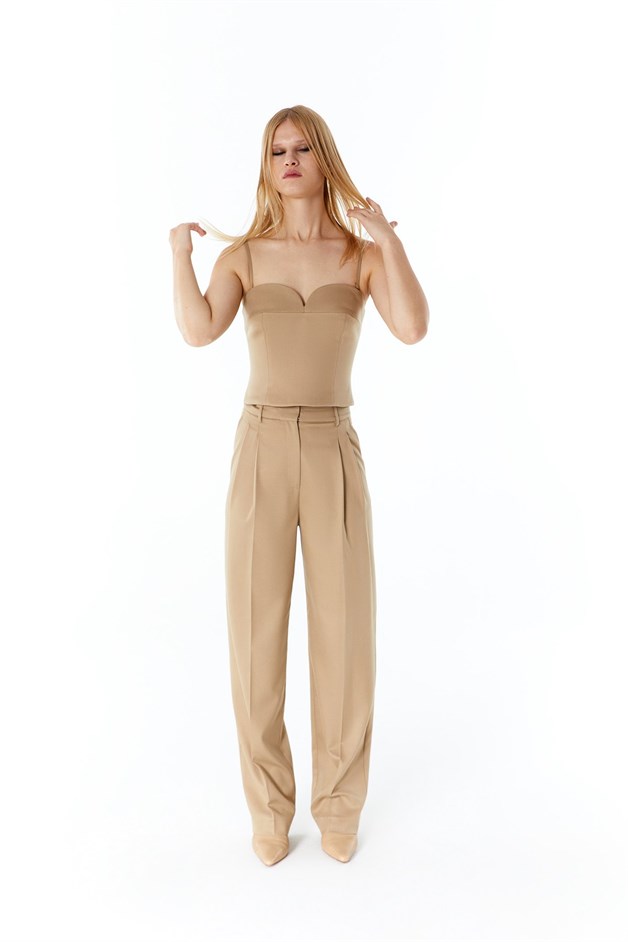 Askılı Camel Büstiyer Top