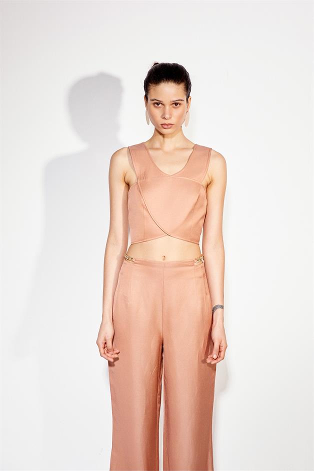 Askılı Crop Pudra Büstiyer