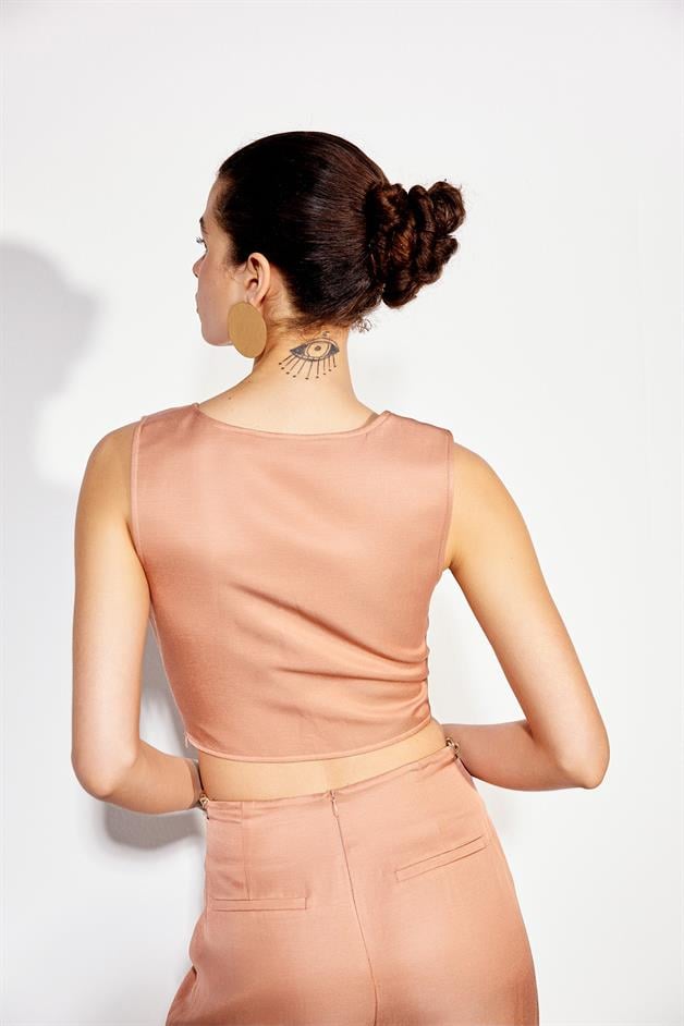 Askılı Crop Pudra Büstiyer