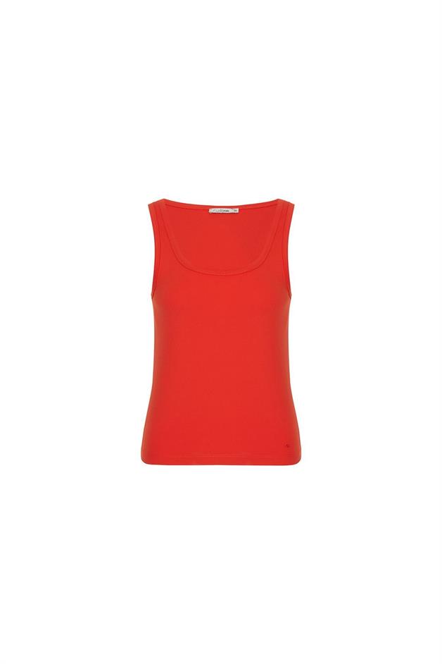 Strappy Square Neck Coral Blouse