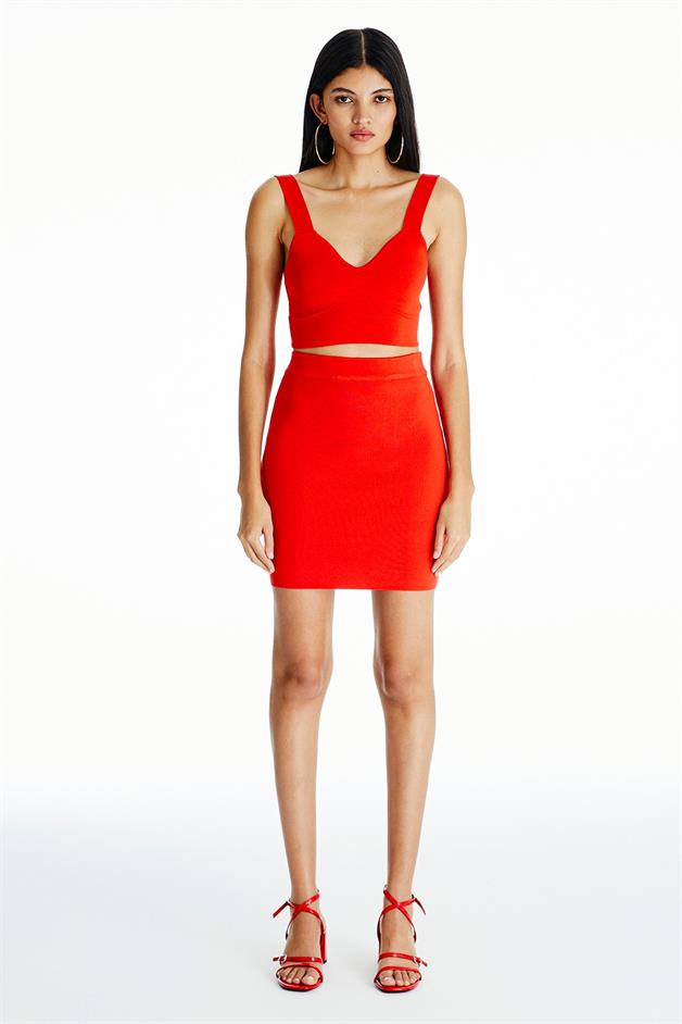 Askılı Narçiçeği Triko Bluz