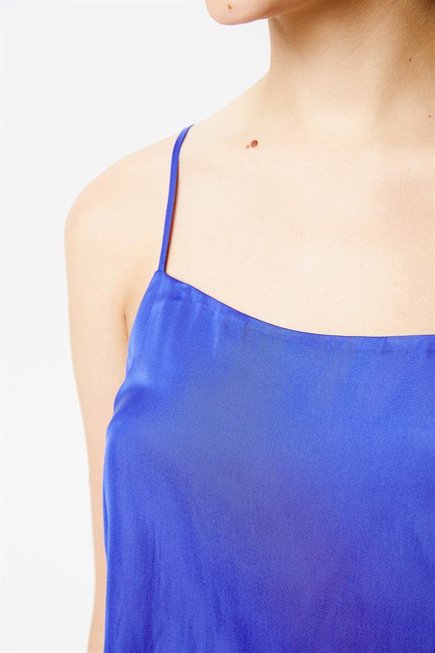 Askılı Saks Saten Top