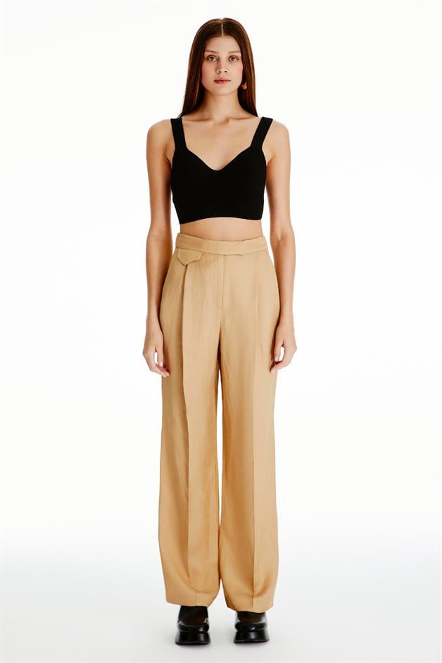 Askılı Siyah Triko Bluz