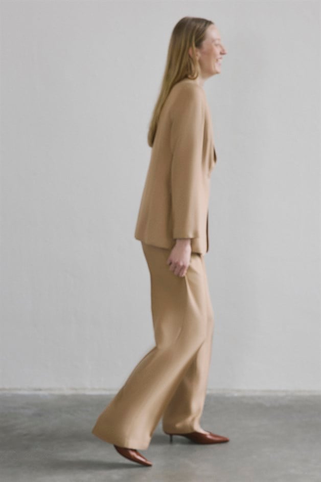 Lined Side Pocket Camel Jacket