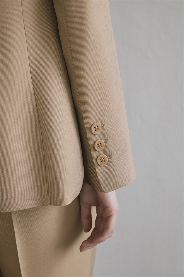 Lined Side Pocket Camel Jacket
