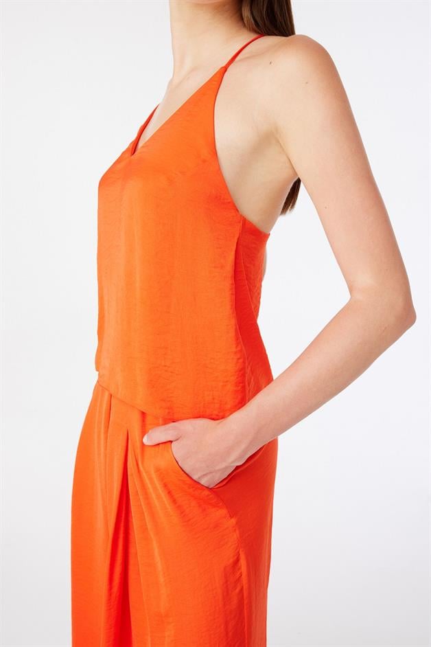 Halter Neck Thin Strapped Poppy Blouse