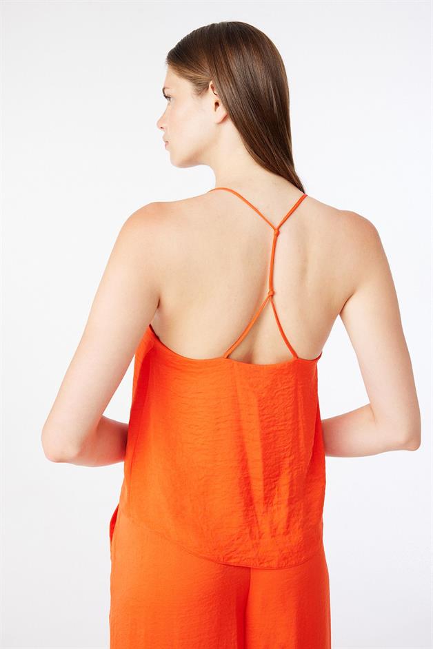 Halter Neck Thin Strapped Poppy Blouse
