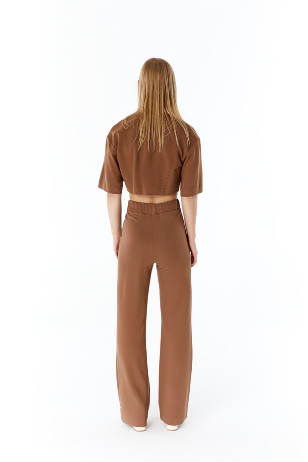 Camel Basic Crop T-Shirt