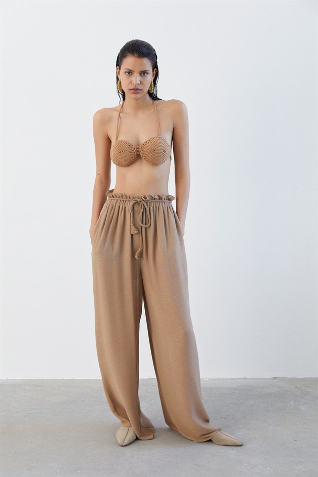 Camel Örgü Büstiyer