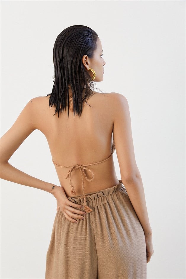 Camel Örgü Büstiyer